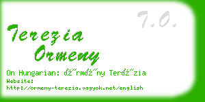 terezia ormeny business card